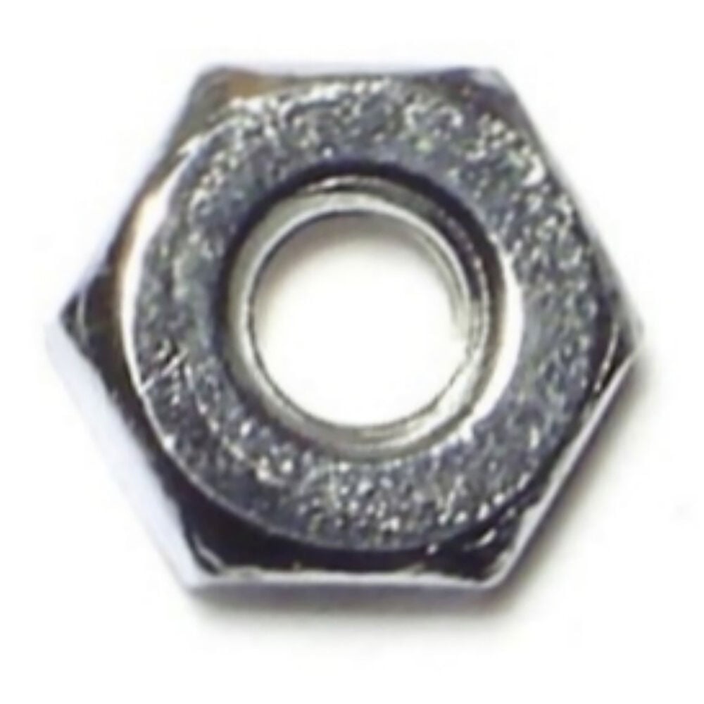 image of Hex Machine Screw Nuts, 8-32, Chrome, 2-Piece