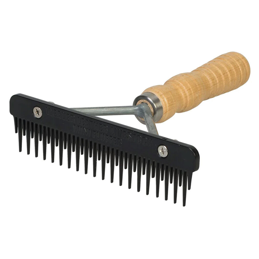 image of Mini Fluffer Comb with Wood Handle, Purple