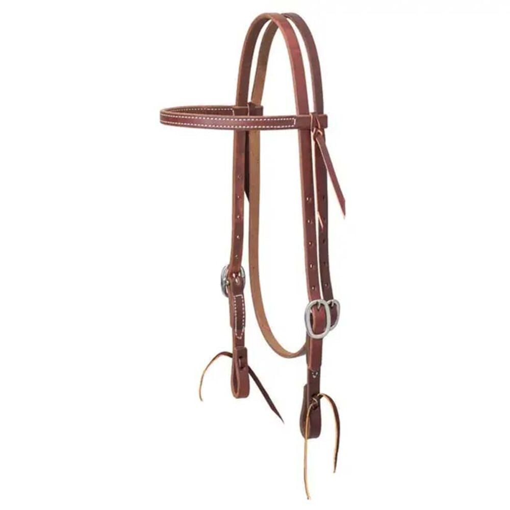 image of Working Tack Single-Ply Straight Browband Headstall with Tie Ends