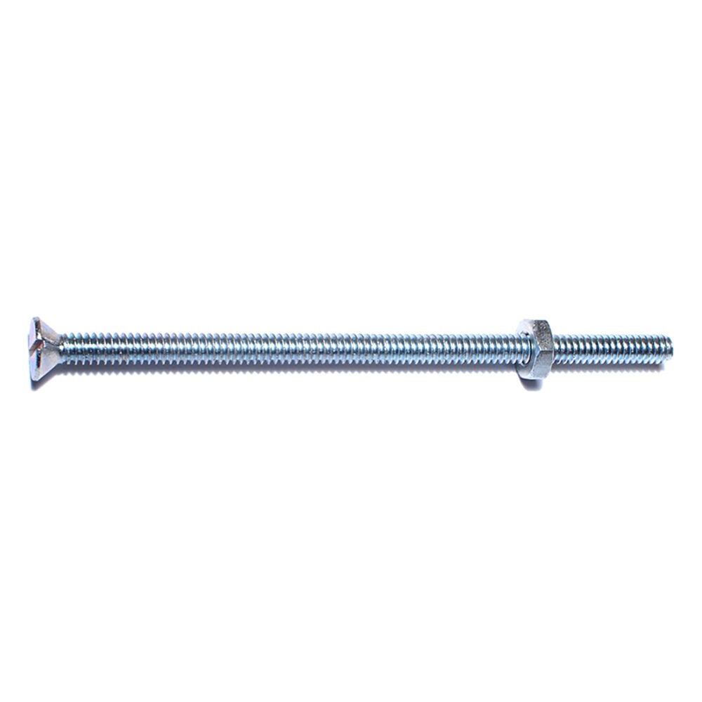 image of Slotted Flat Stove Bolts, 10-24 x 4, Zinc, 1-Piece