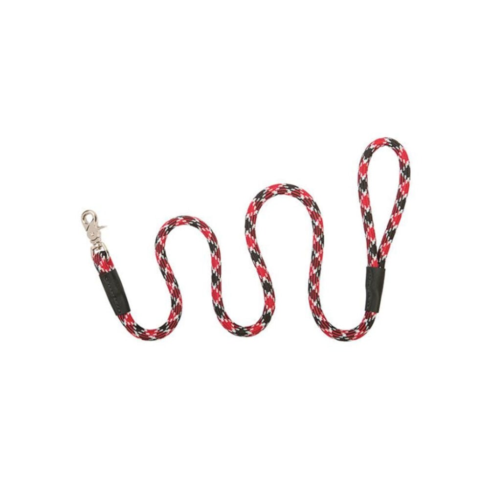 image of Rope Leash, 1/2 x 6-Feet, Black/Red