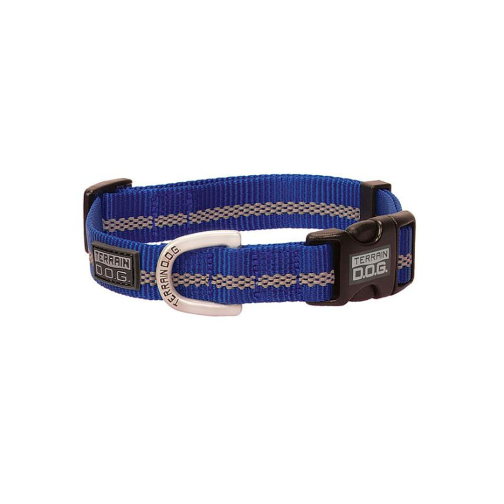 image of Reflective Snap-N-Go Adjustable Nylon Dog Collar, Large, Dark Blue