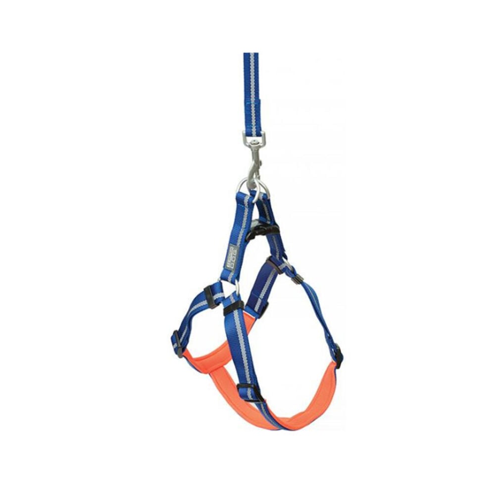 image of Reflective Neoprene Lined Dog Harness, Large, Dark Blue