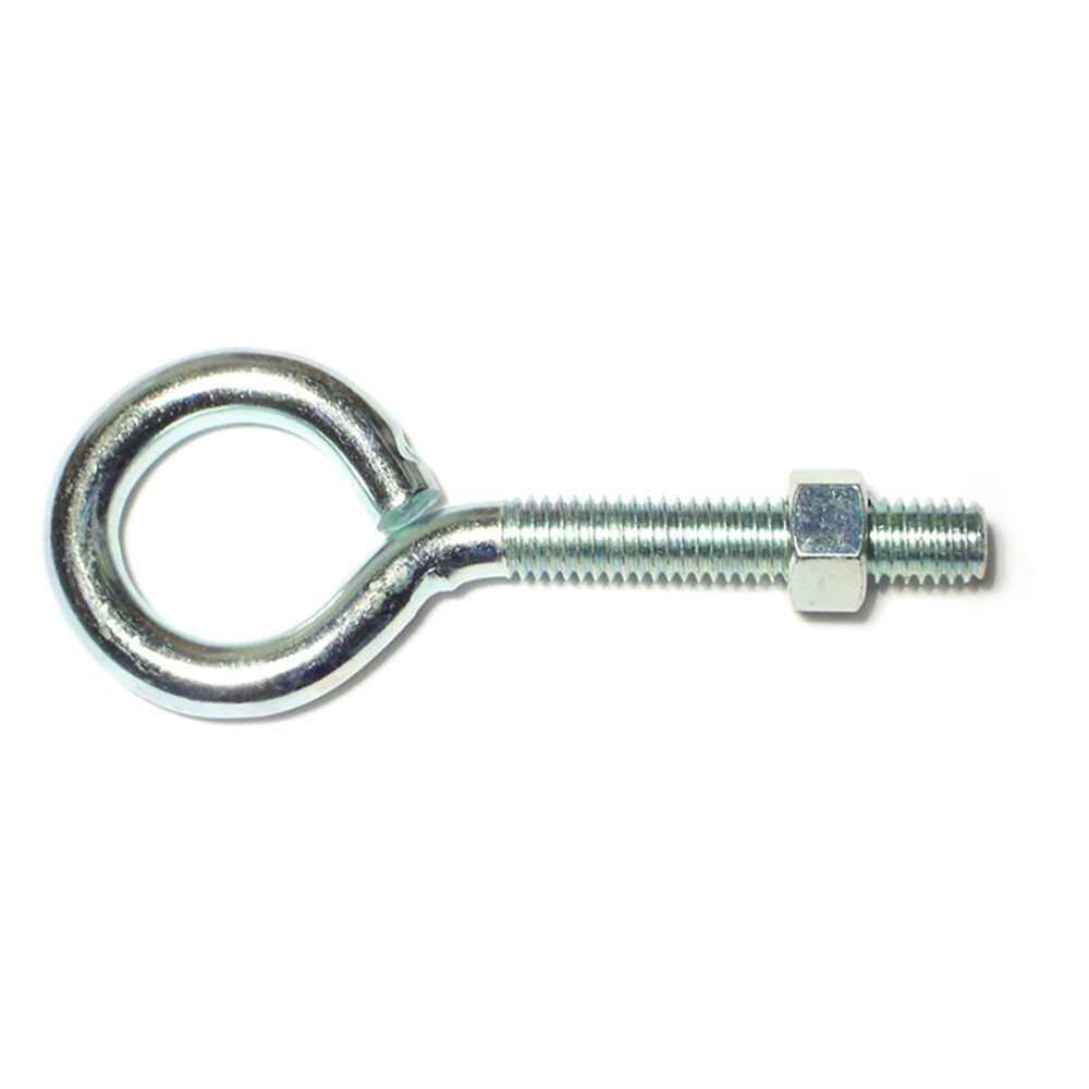 image of Eye Bolts with Nuts, 3/8-16 x 4, Zinc, 1-Piece