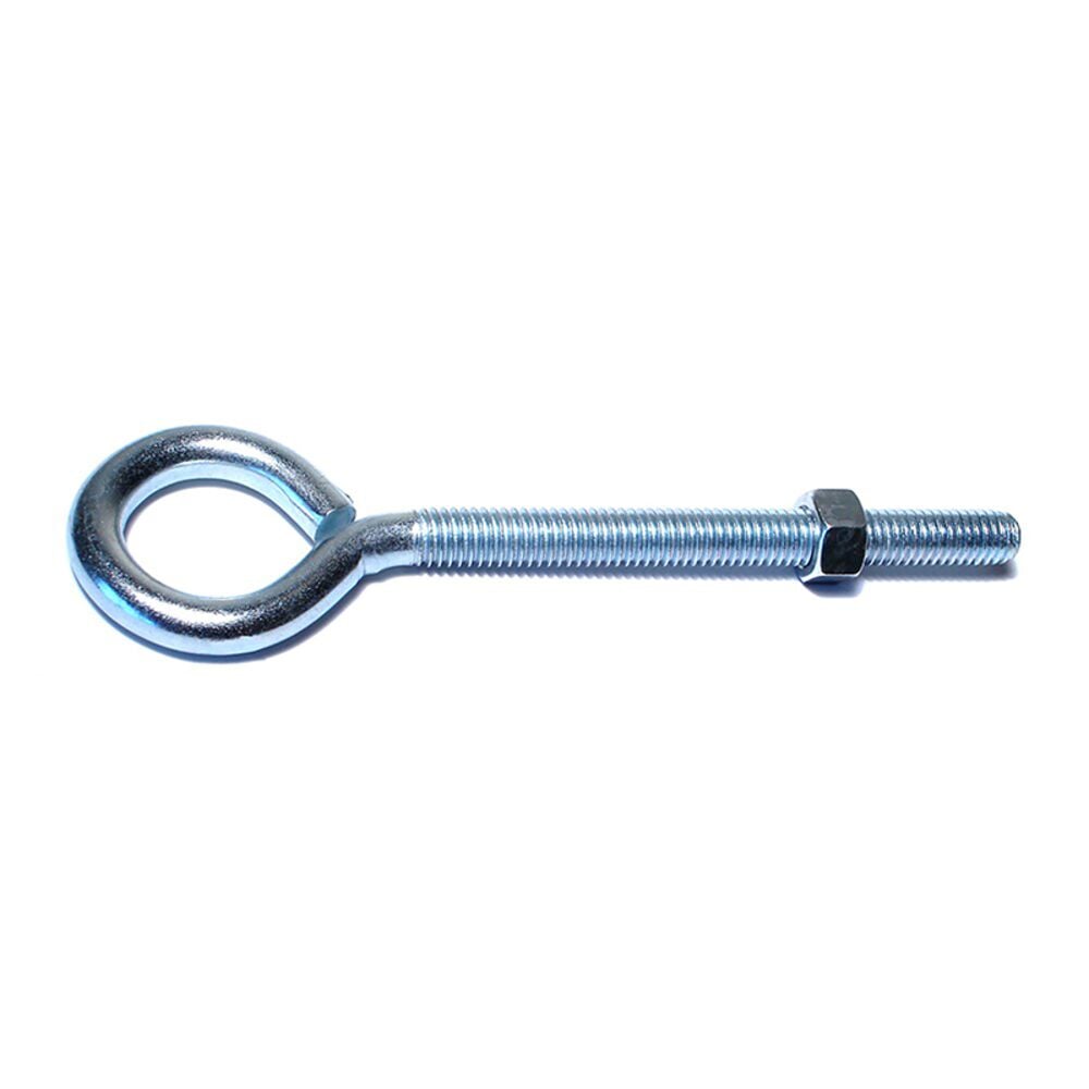 image of Eye Bolts with Nuts, 3/8-16 x 6, Zinc, 1-Piece