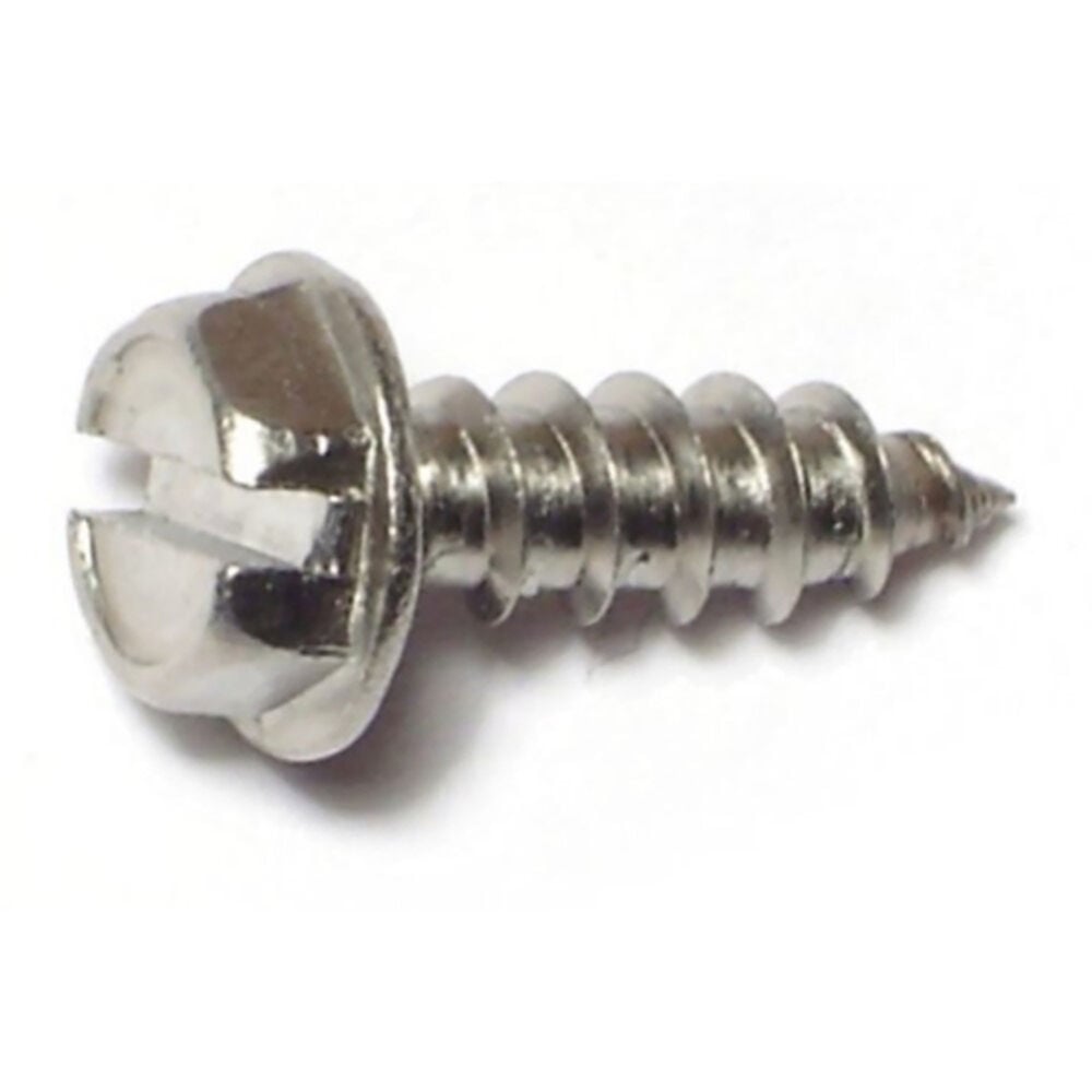 image of Hex Washer Sheet Metal Screws, 8 x 1/2, Zinc, 2-Piece