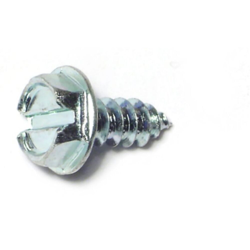 image of Hex Washer Sheet Metal Screws, 10 x 1/2, Zinc, 2-Piece