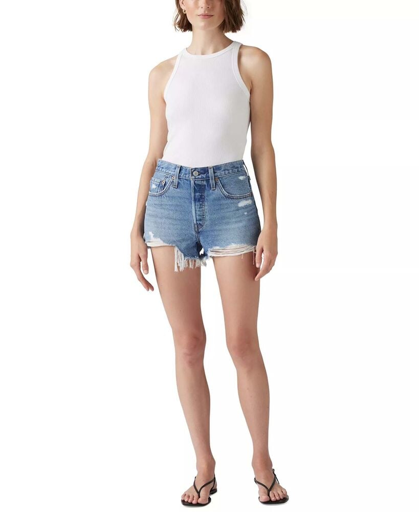 image of Women's 501 Button Fly High-Rise Denim Shorts, Blow Big Horns