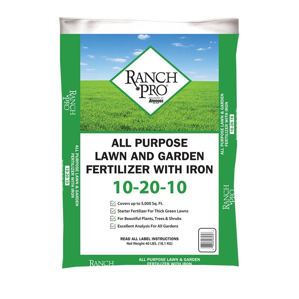 image of All Purpose Lawn & Garden Fertilizer with Iron, 10-20-10, 40 lbs