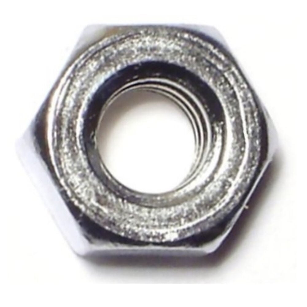 image of Hex Machine Screw Nuts, 1/4-20, Chrome, 2-Piece