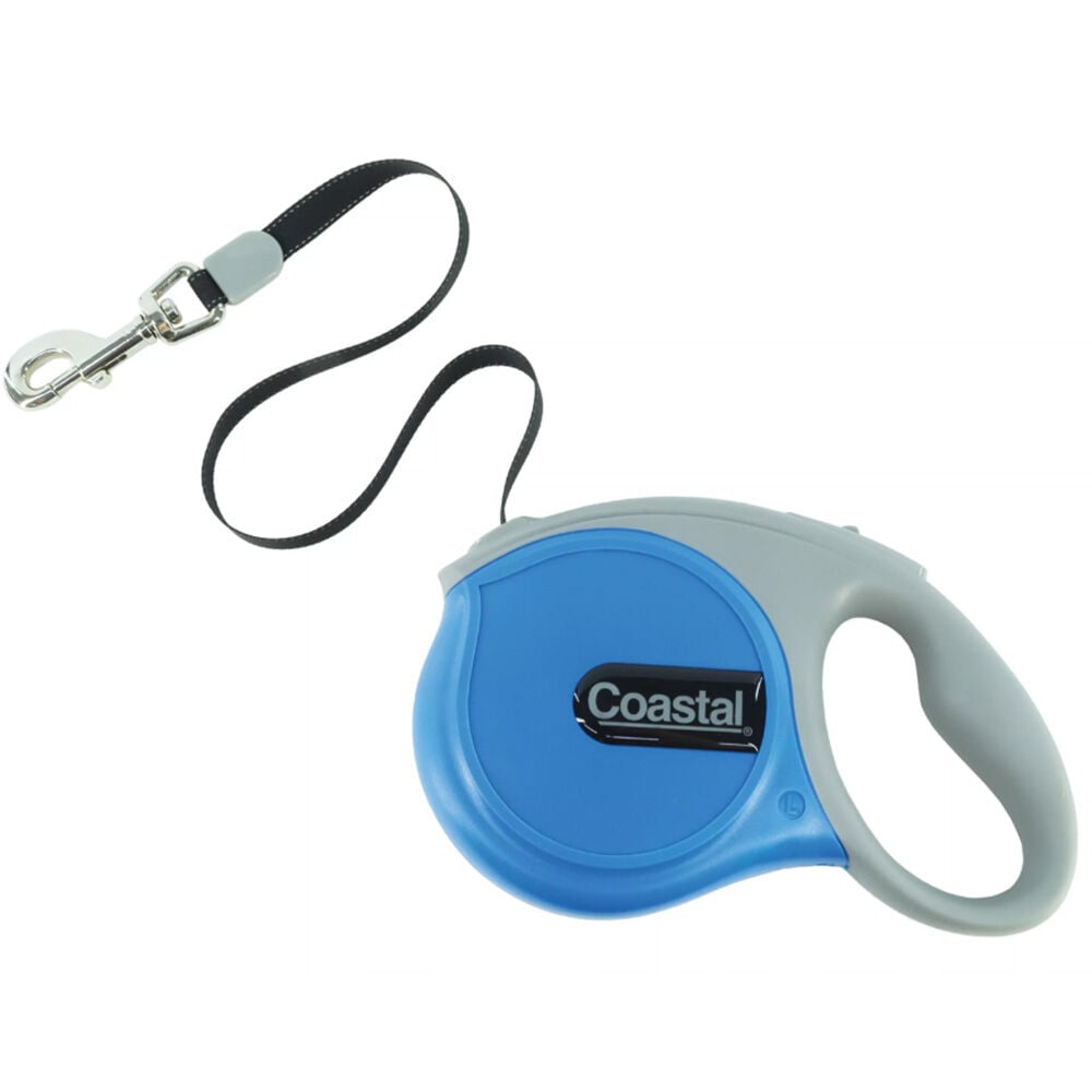image of Power Walker Dog Retractable Leash- Blue, Up to 64 lb