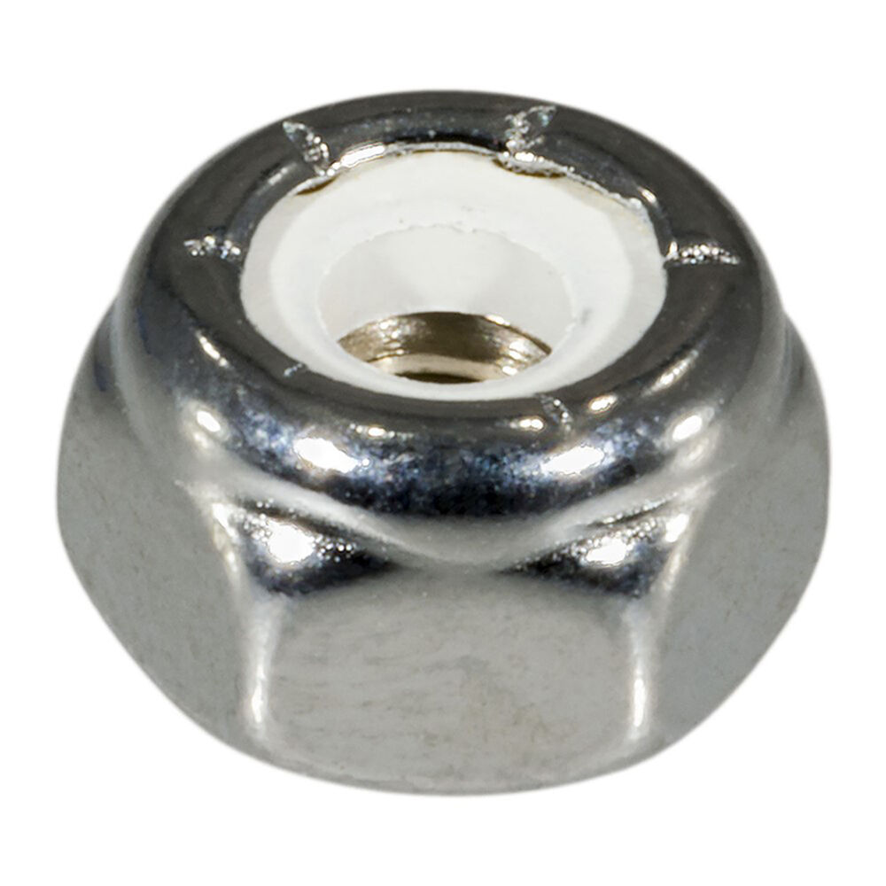 image of Nylon Insert Lock Nuts, 10-24, Chrome, 1-Piece