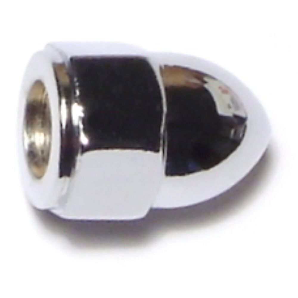 image of Acorn Cap Nuts, 1/4-20, Chrome, 1-Piece