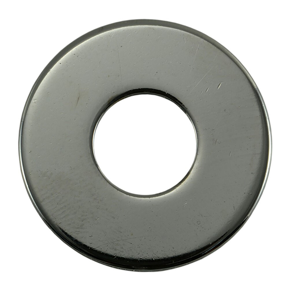 image of USS Flat Washers, 7/16, Chrome, 1-Piece