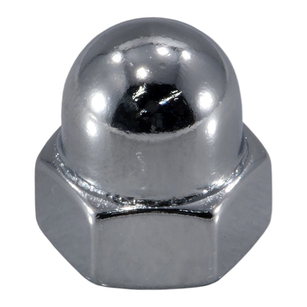 image of Metric Acorn Cap Nuts, 8mm-1.25, Chrome, 1-Piece