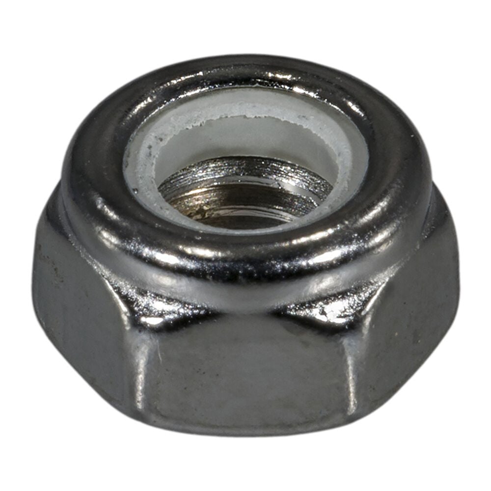 image of Metric Nylon Insert Nuts - Coarse, 6mm-1.00, Chrome, 1-Piece
