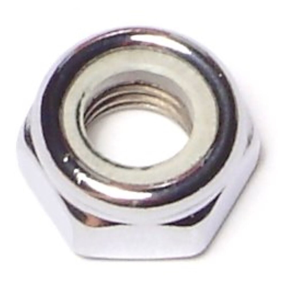 image of Metric Nylon Insert Nuts - Coarse, 8mm-1.25, Chrome, 1-Piece