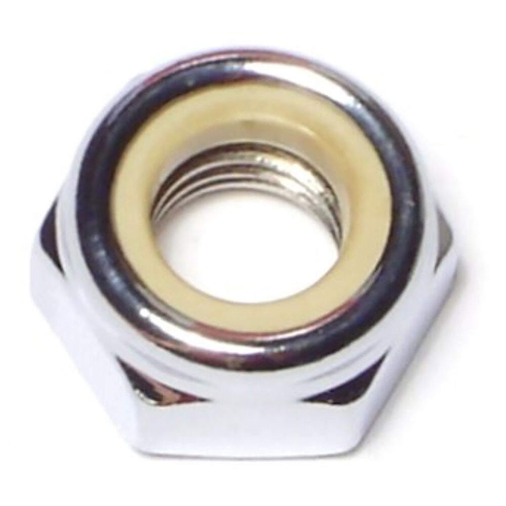 image of Metric Nylon Insert Nuts - Coarse, 10mm-1.50, Chrome, 1-Piece