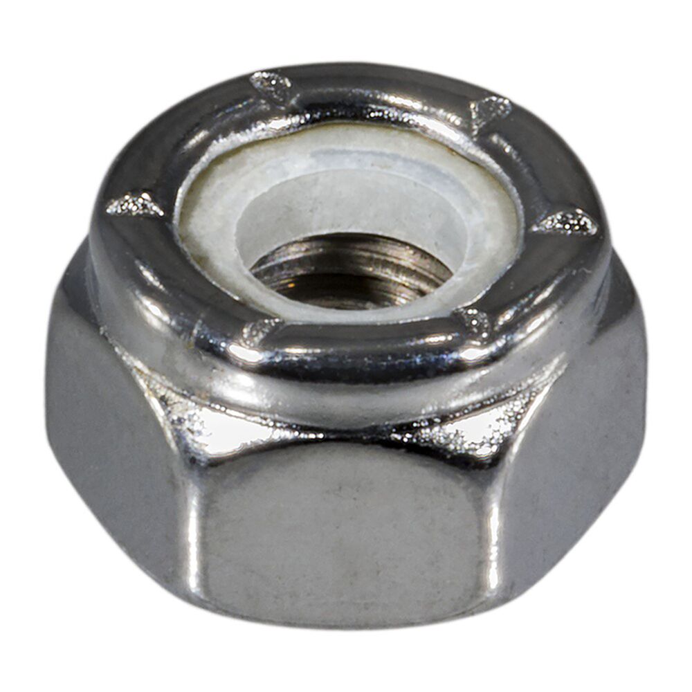 image of Nylon Insert Lock Nuts, 10-32, Chrome, 1-Piece