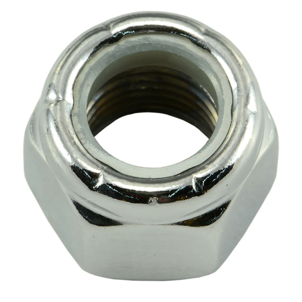 image of Nylon Insert Lock Nuts, 3/8-24, Chrome, 1-Piece