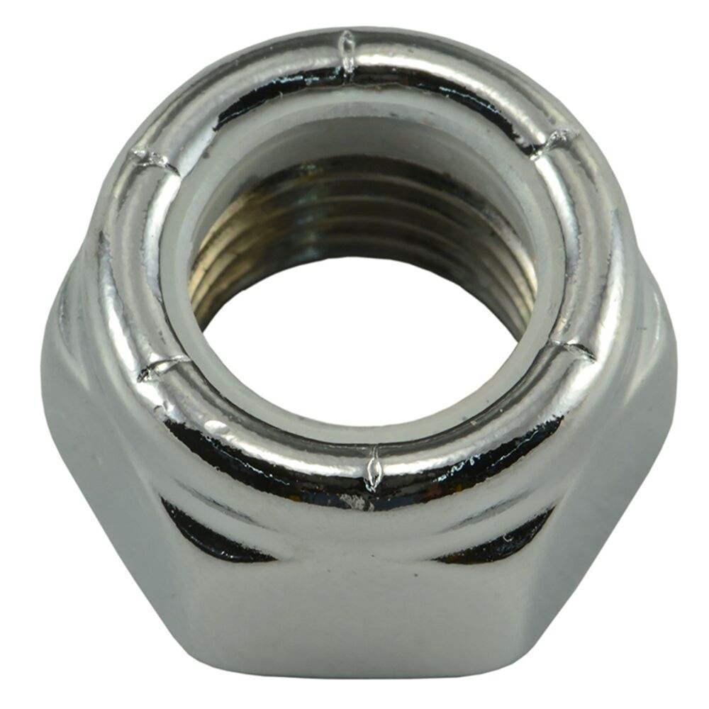 image of Nylon Insert Lock Nuts, 7/16-20, Chrome, 1-Piece