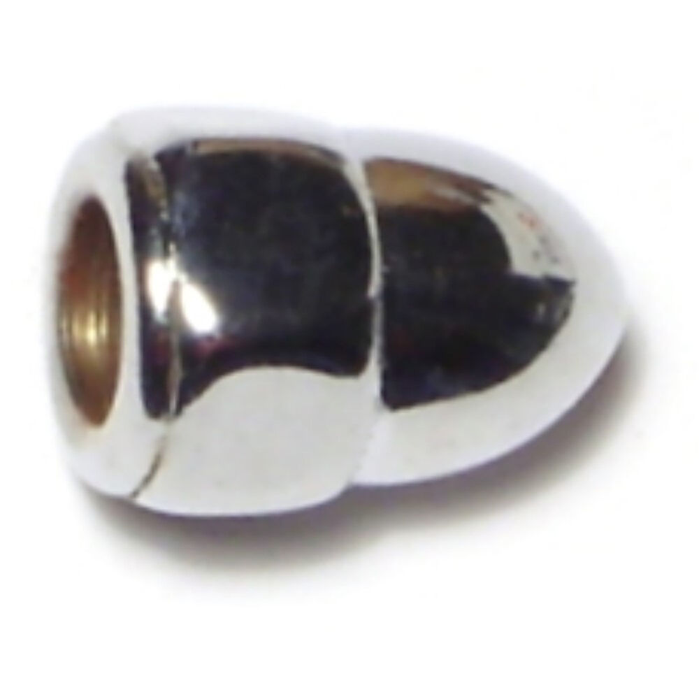 image of Acorn Cap Nuts, 1/4-28, Chrome, 1-Piece