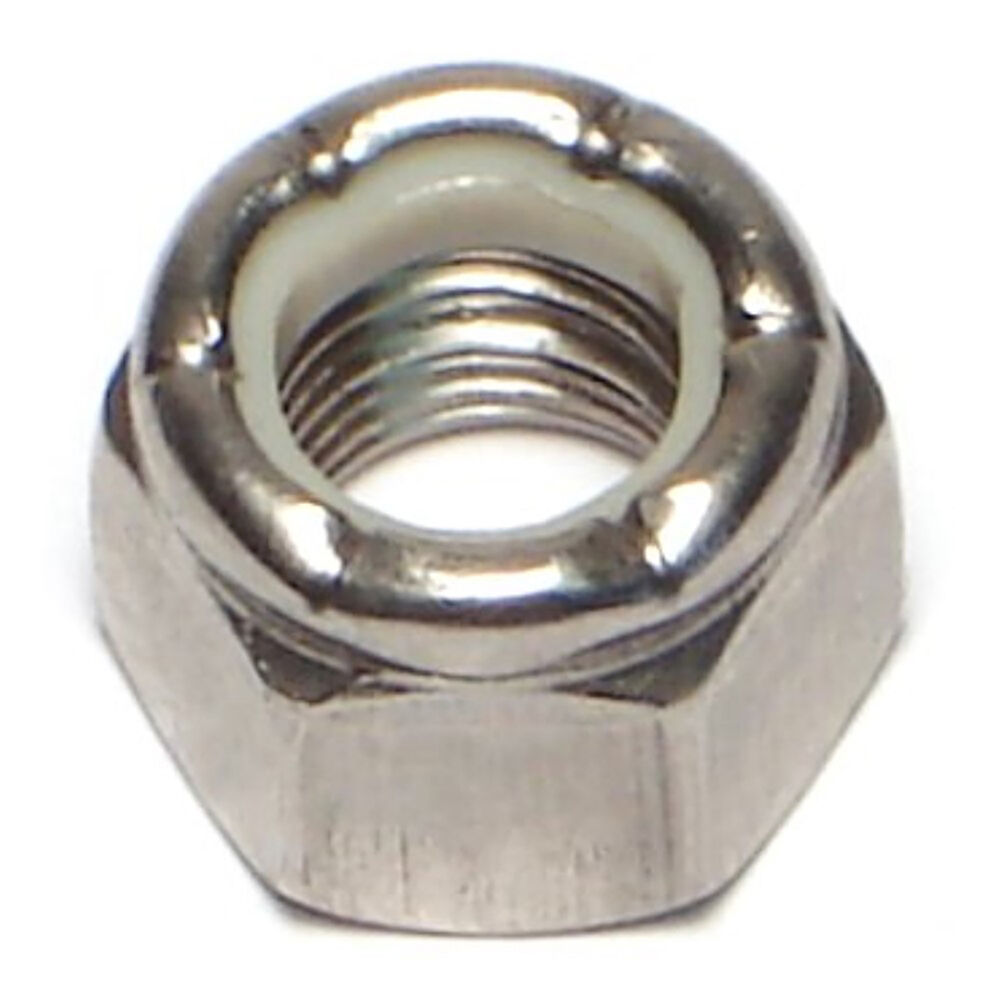 image of Nylon Insert Lock Nuts, 3/8-24, Stainless, 1-Piece