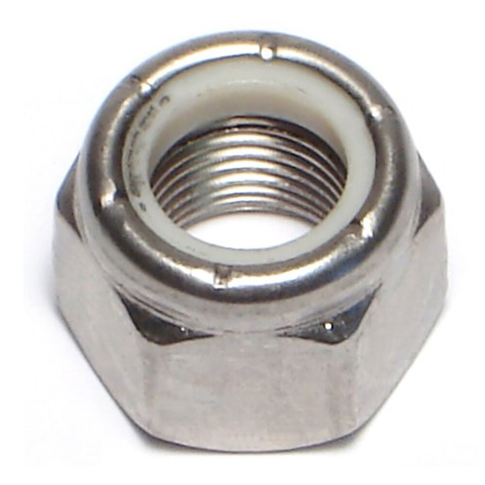 image of Nylon Insert Lock Nuts, 1/2-20, Stainless, 1-Piece