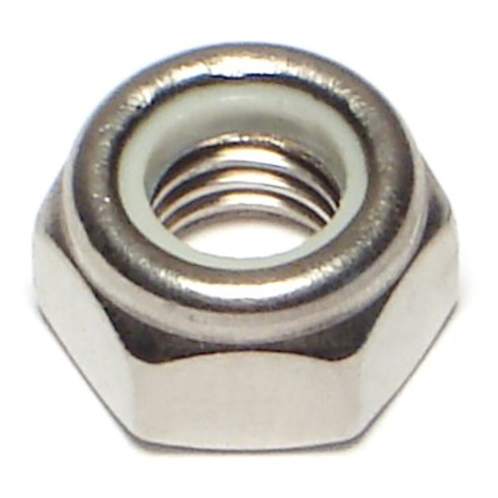 image of Nylon Insert Lock Nuts, 8mm-1.25, Stainless, 1-Piece