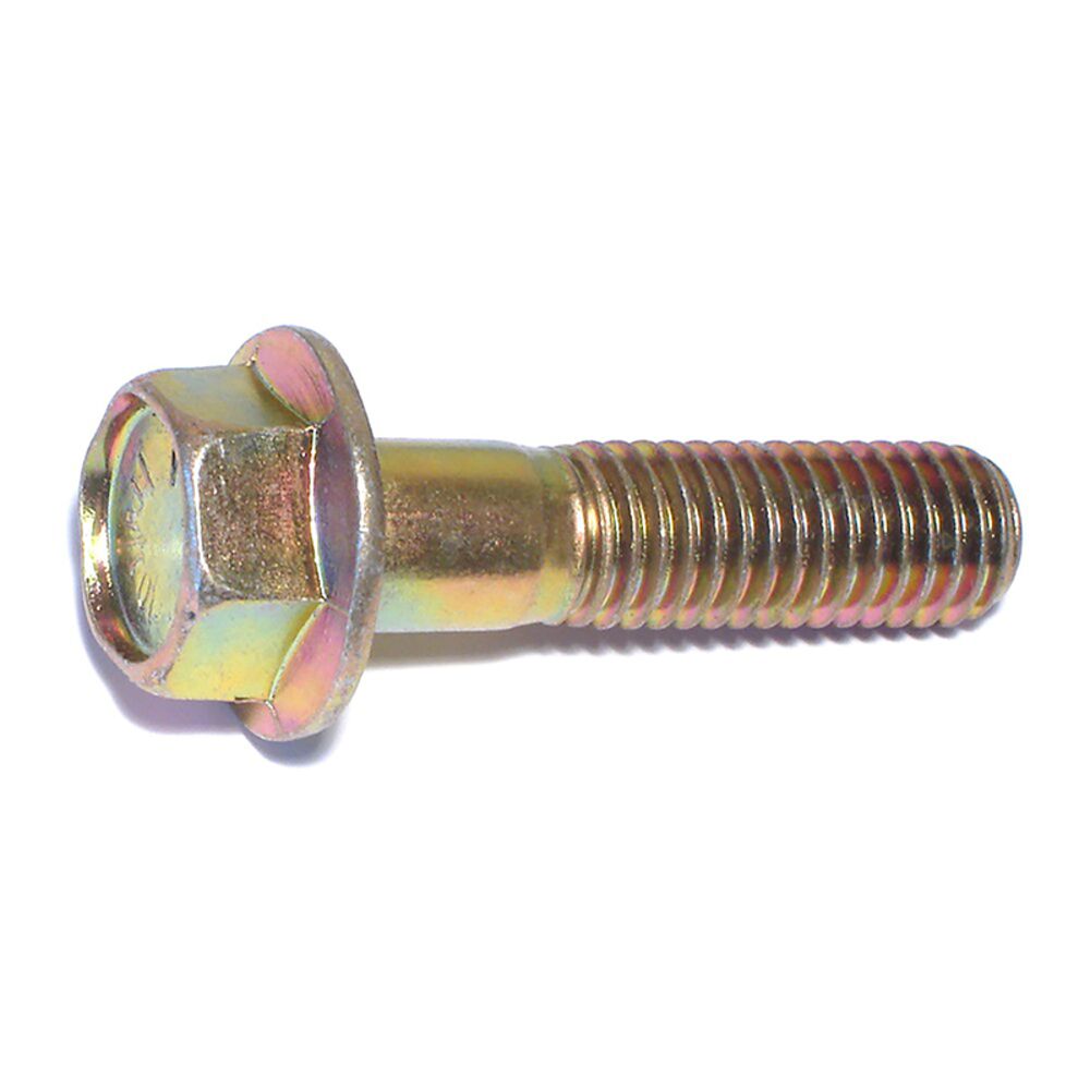 image of Flange Bolts - Grade 8, 1/2-13 x 2, Yellow Zinc, 1-Piece