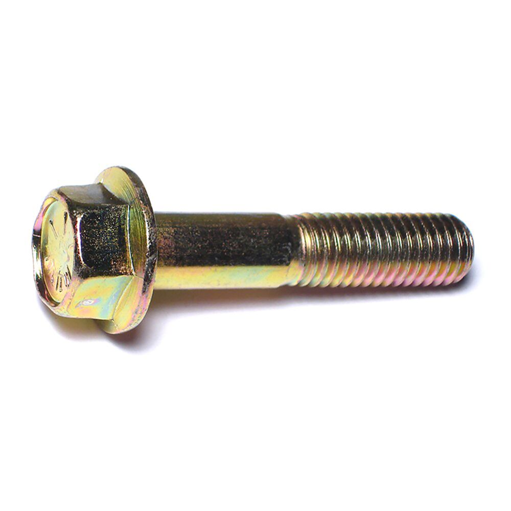 image of Flange Bolts - Grade 8, 1/2-13 x 2-1/2, Yellow Zinc, 1-Piece