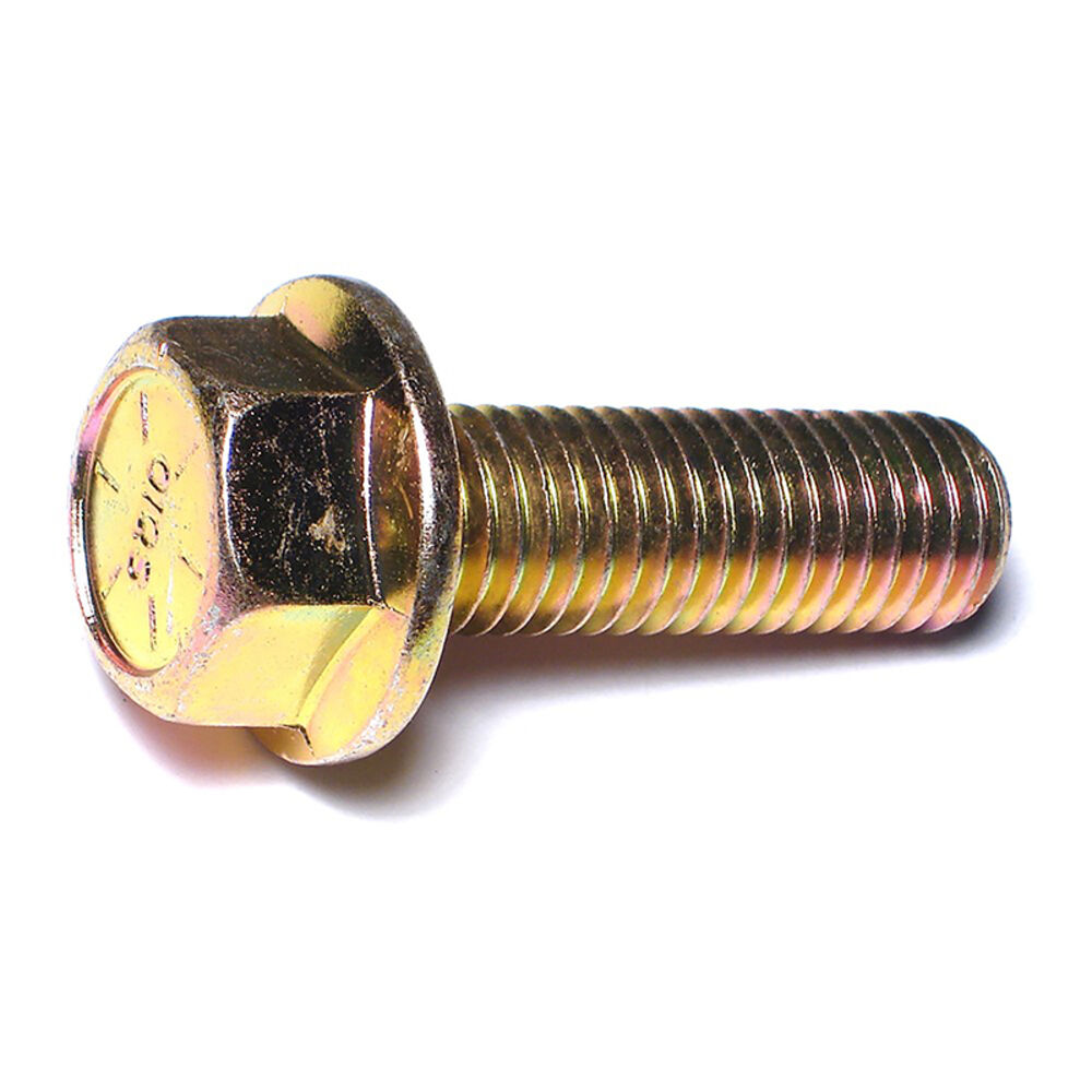 image of Flange Bolts - Grade 8, 5/8-11 x 2, Yellow Zinc, 1-Piece