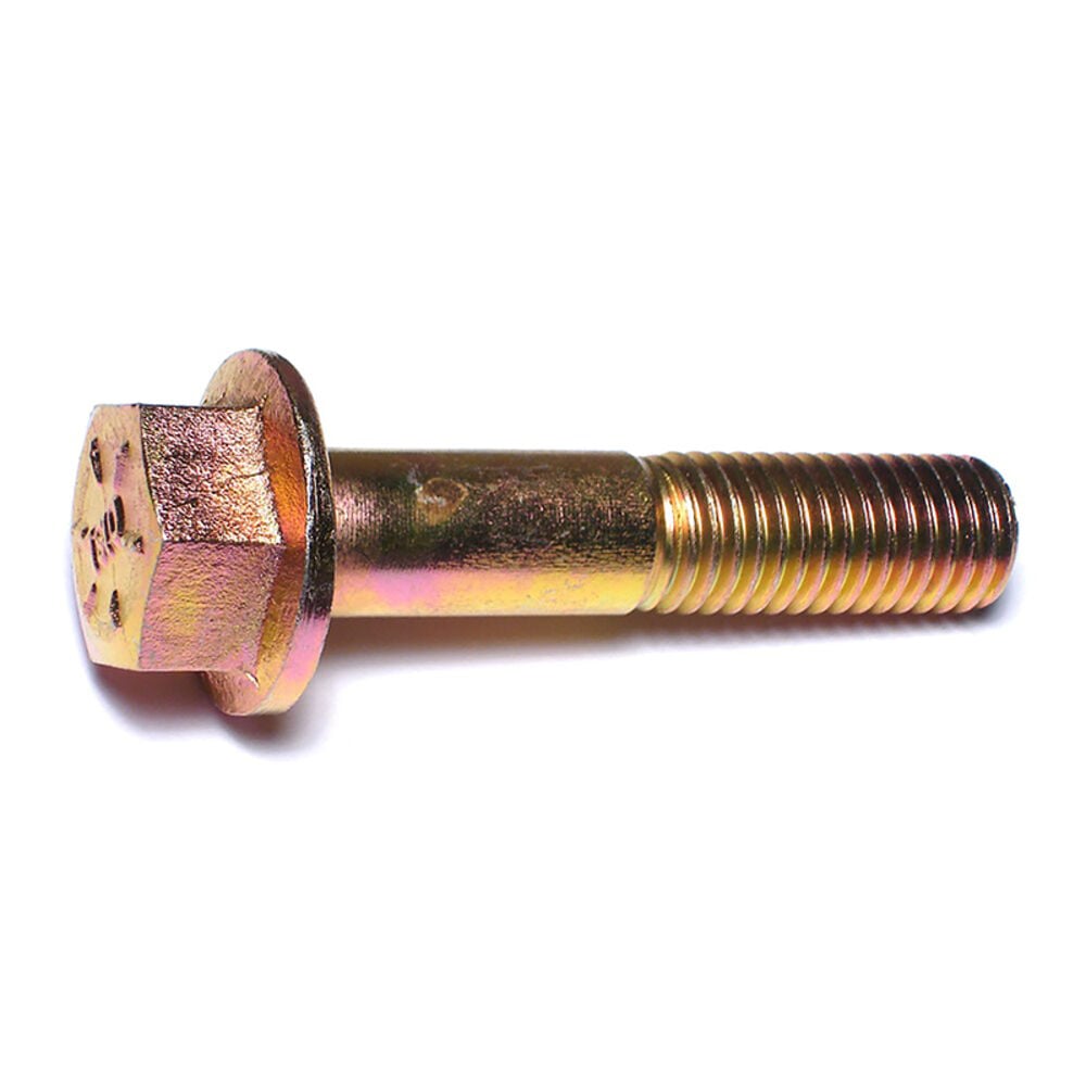 image of Flange Bolts - Grade 8, 5/8-11 x 3, Yellow Zinc, 1-Piece