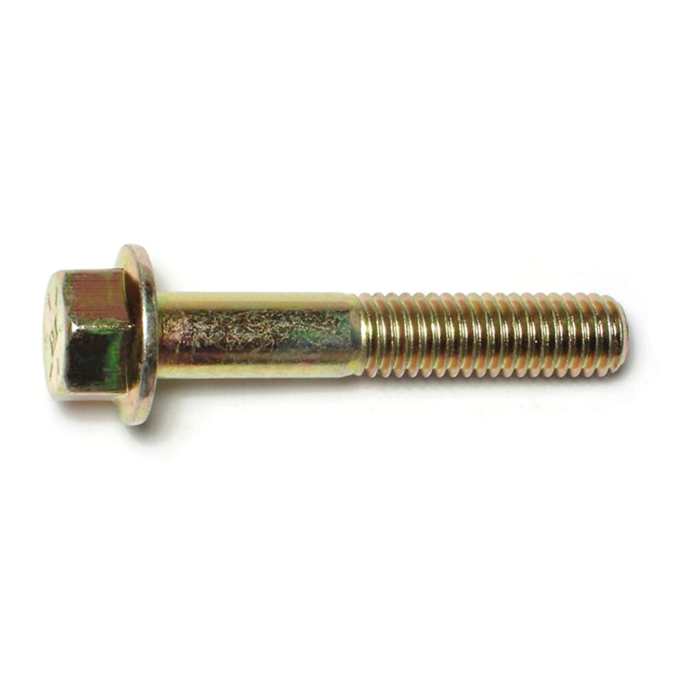 image of Flange Bolts - Grade 8, 7/16-14 x 2-1/2, Yellow Zinc, 1-Piece