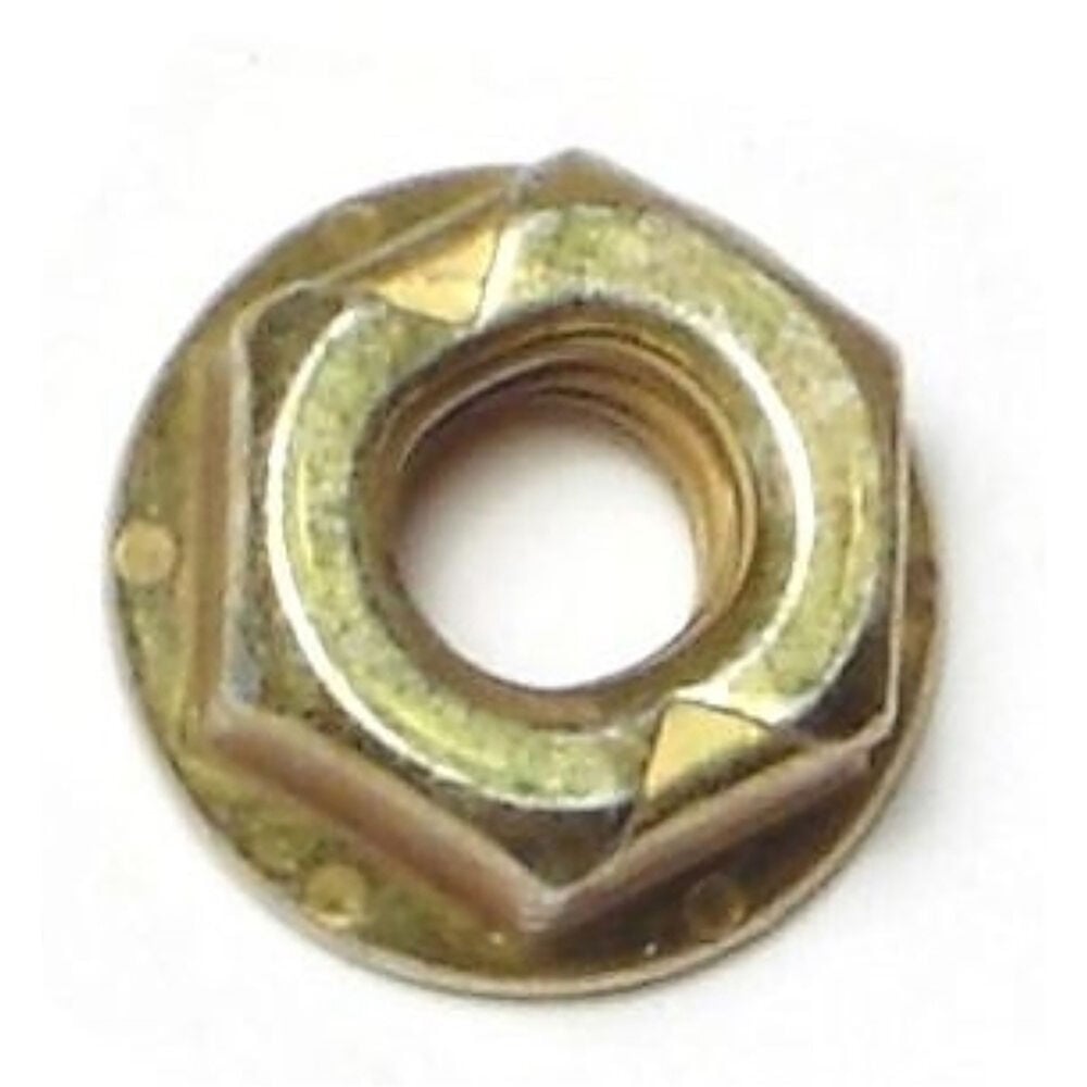 image of Grade 8 Hex Flange Lock Nuts, 1/4-20, Yellow Zinc, 1-Piece