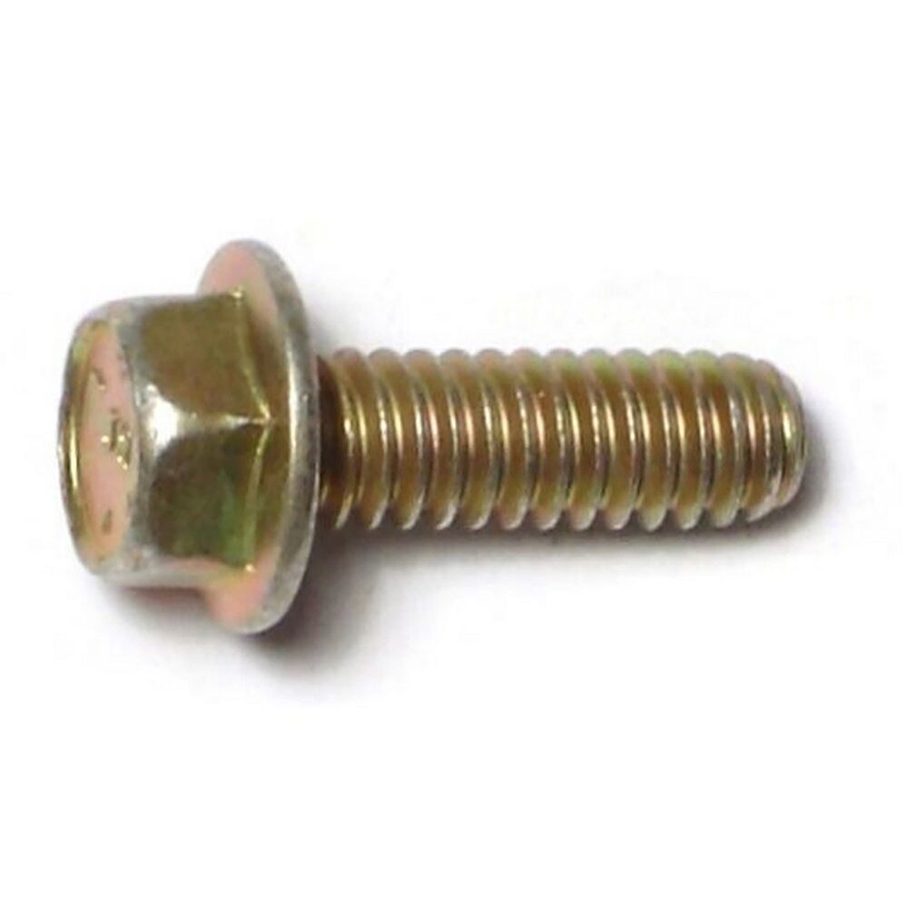 image of Flange Bolts - Grade 8, 1/4-20 x 3/4, Yellow Zinc, 1-Piece