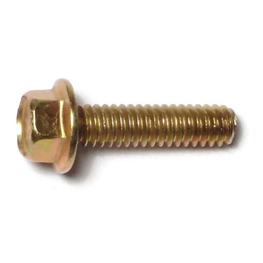 image of Flange Bolts - Grade 8, 1/4-20 x 1, Yellow Zinc, 1-Piece
