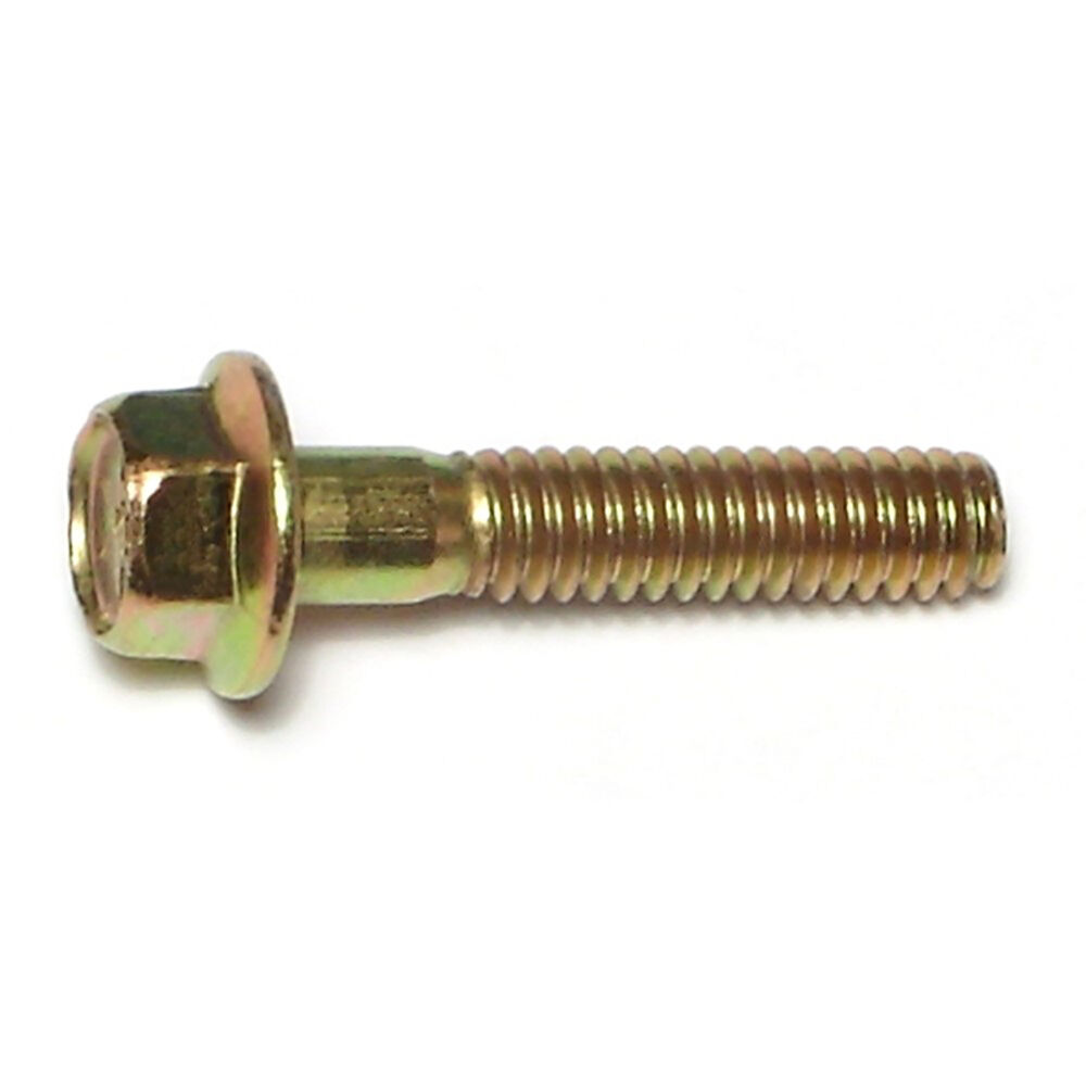 image of Flange Bolts - Grade 8, 1/4-20 x 1-1/4, Yellow Zinc, 1-Piece