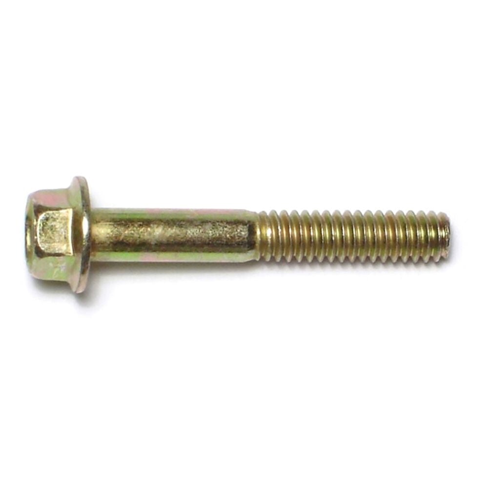 image of Flange Bolts - Grade 8, 1/4-20 x 1-3/4, Yellow Zinc, 1-Piece