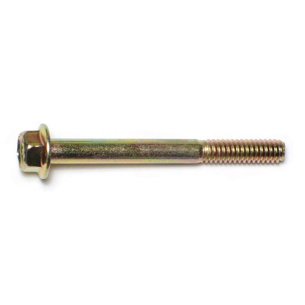 image of Flange Bolts - Grade 8, 1/4-20 x 2-1/2, Yellow Zinc, 1-Piece