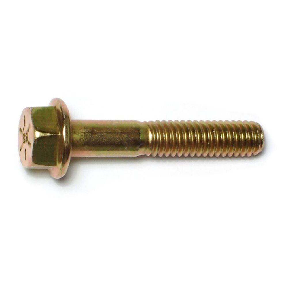 image of Flange Bolts - Grade 8, 5/16-18 x 1-3/4, Yellow Zinc, 1-Piece