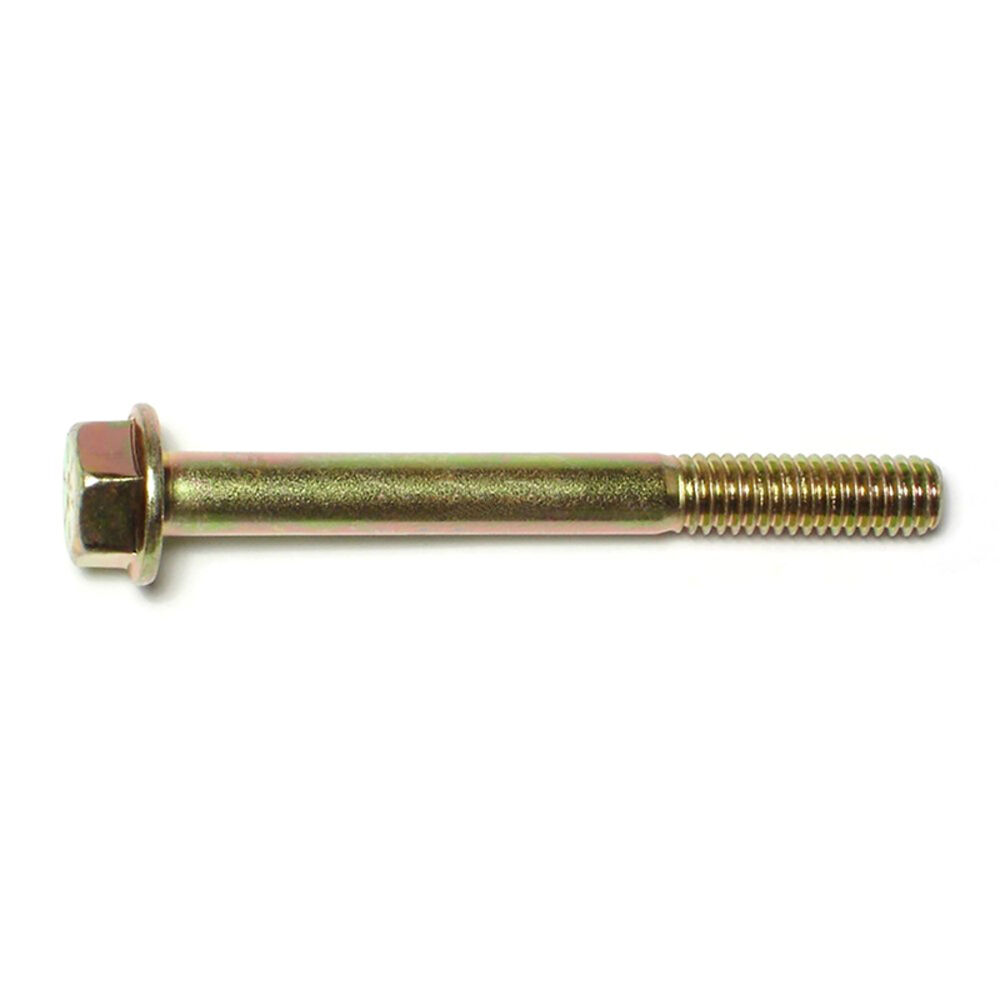 image of Flange Bolts - Grade 8, 5/16-18 x 3, Yellow Zinc, 1-Piece