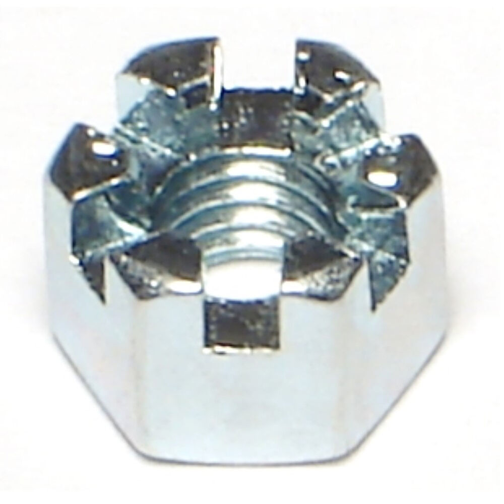 image of 6mm-1.00 Zinc Class 8 Coarse Thread Castle Nut - 1 Count