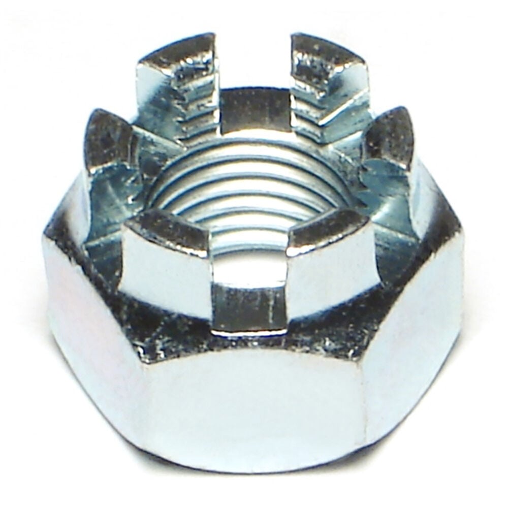 image of 12mm-1.25 Zinc Class 8 Fine Thread Castle Nut - 1 Count
