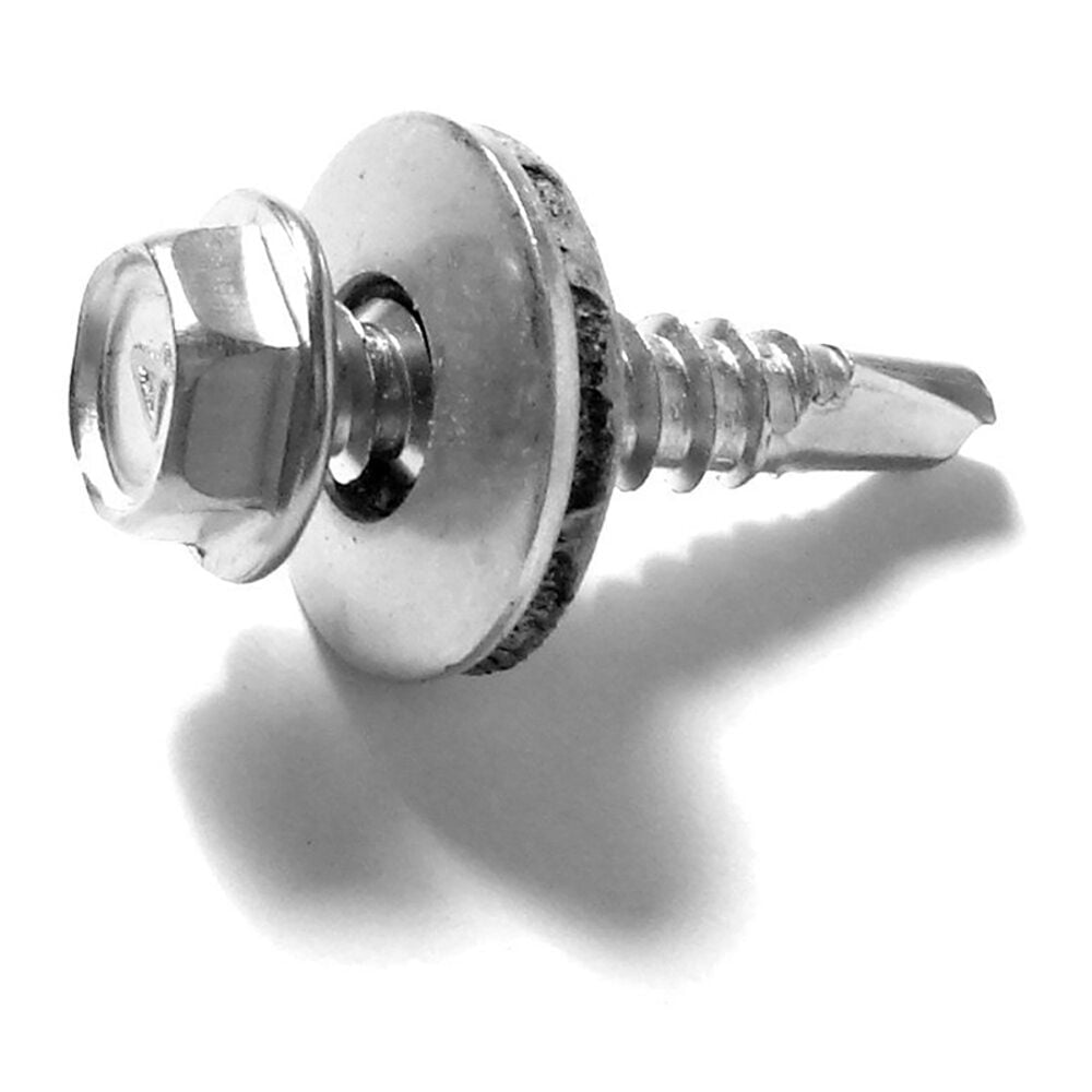 image of #8 x 3/4-Inch Stainless Steel Sealing Hex Washer Self-Drilling Screw - 2 Count