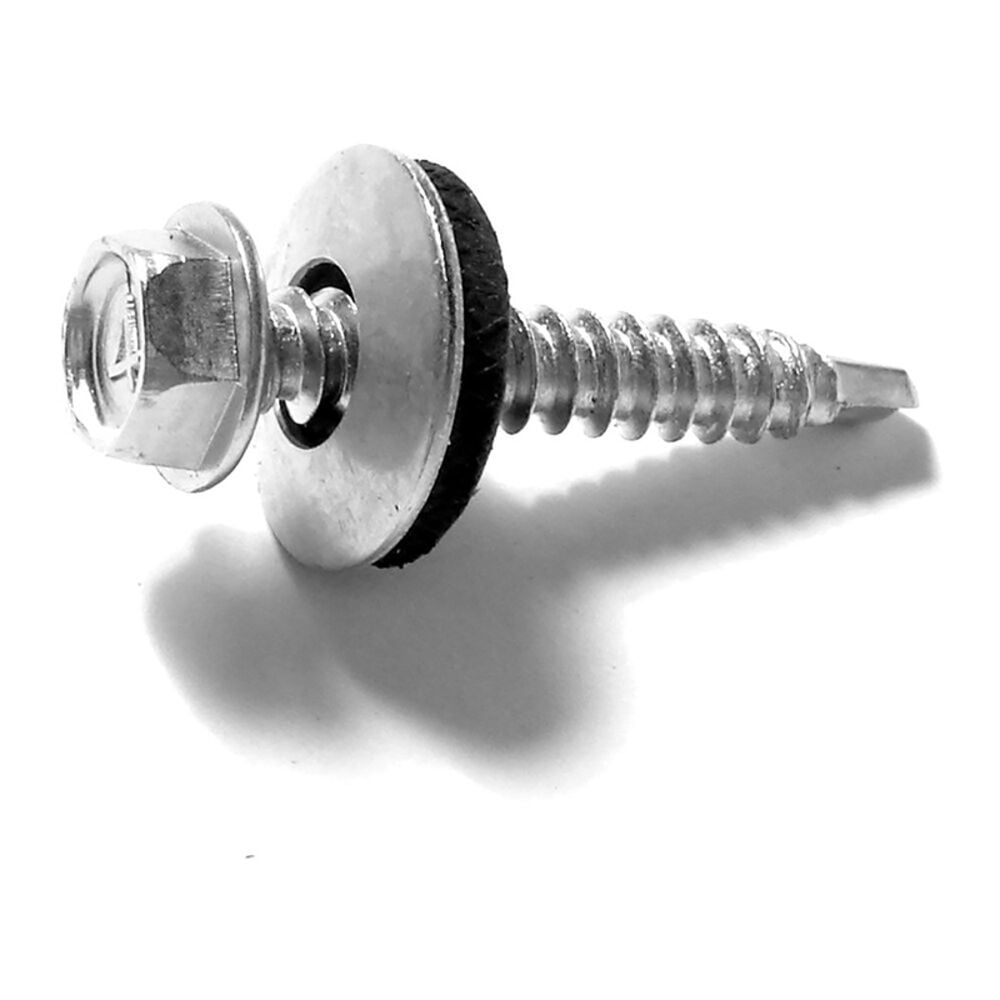image of #8 x 1-Inch Stainless Steel Sealing Hex Washer Self Drilling Screw - 1 Count
