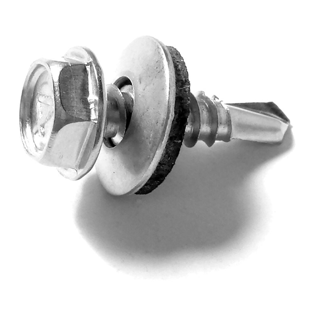 image of #10 x 3/4-Inch Stainless Steel Hex Washer Head Self-Drilling Screw - 1 Count