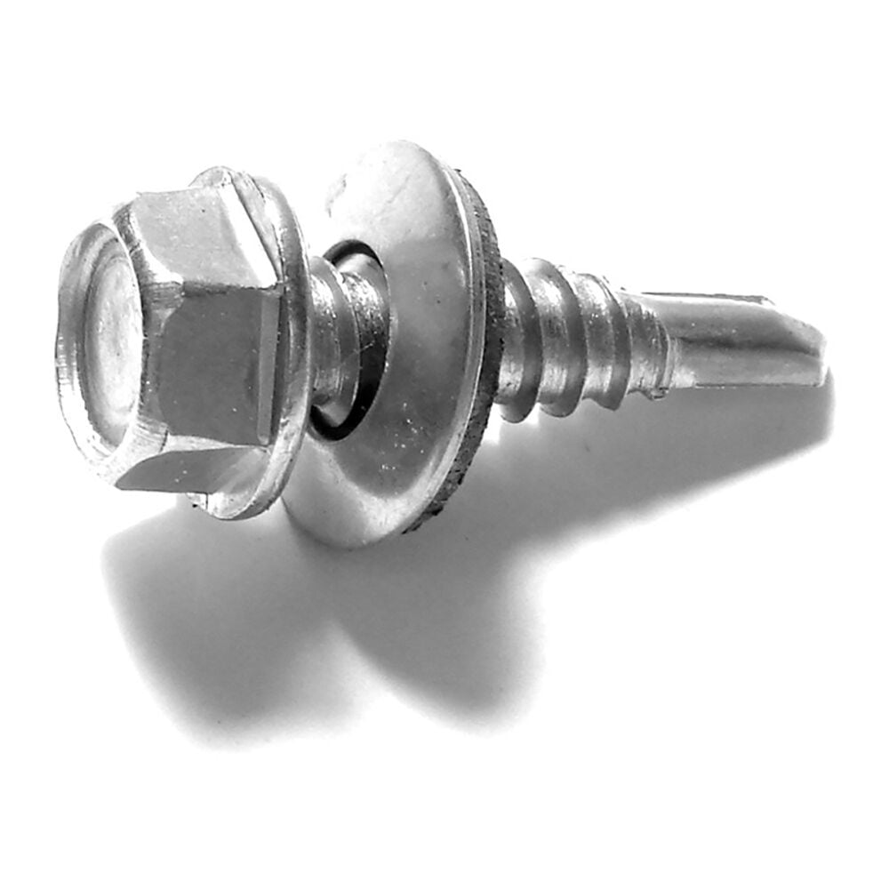 image of #14 x 1-Inch Stainless Steel Hex Washer Head Self-Drilling Screw - 1 Count