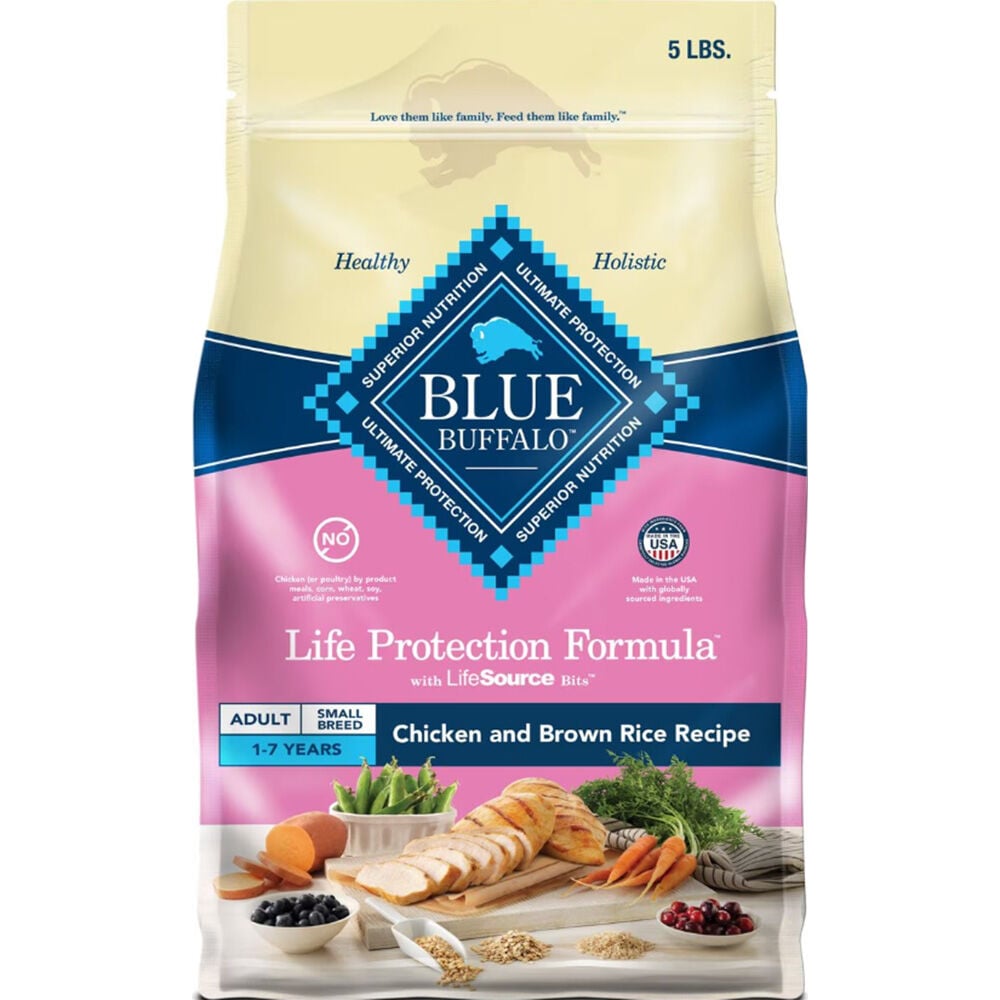 image of BLUE Life Protection Formula Small Breed Adult Dog Dry Food Chicken and Brown Rice, 6 lbs