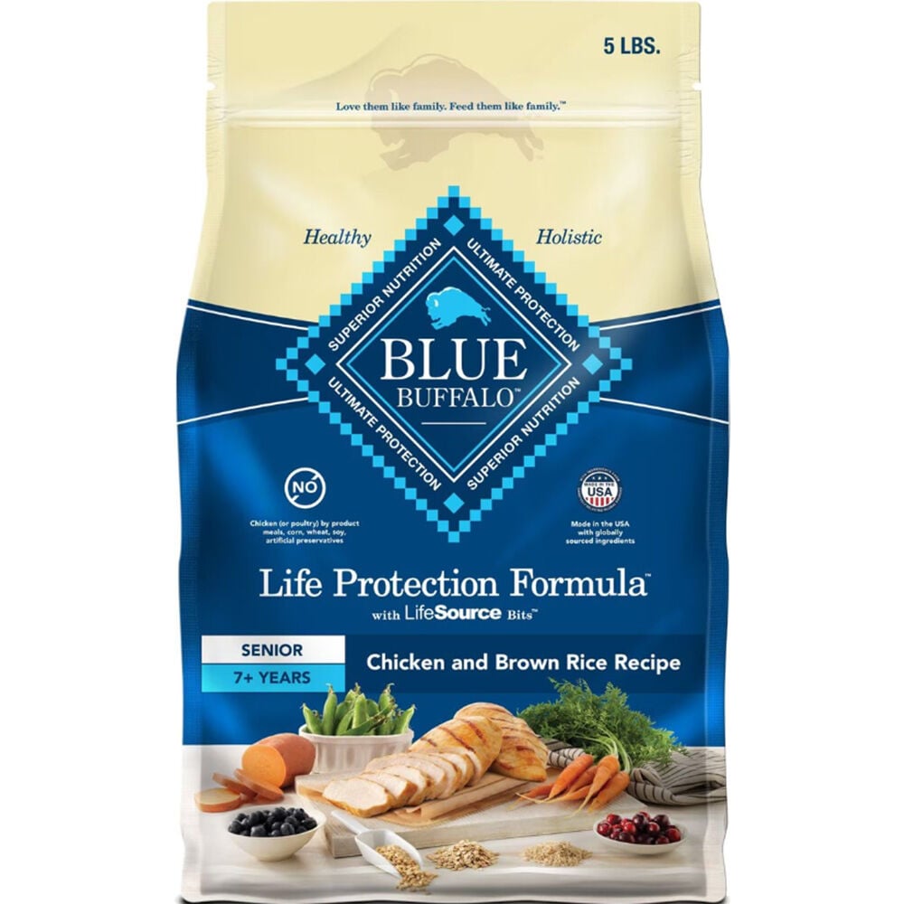 image of BLUE Life Protection Formula Senior Dog Dry Food Chicken and Brown Rice, 6 lbs